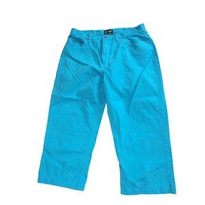 Lauren Jeans Company Capri Pants Women Sz 14 Blue Boho Straight Leg‎
